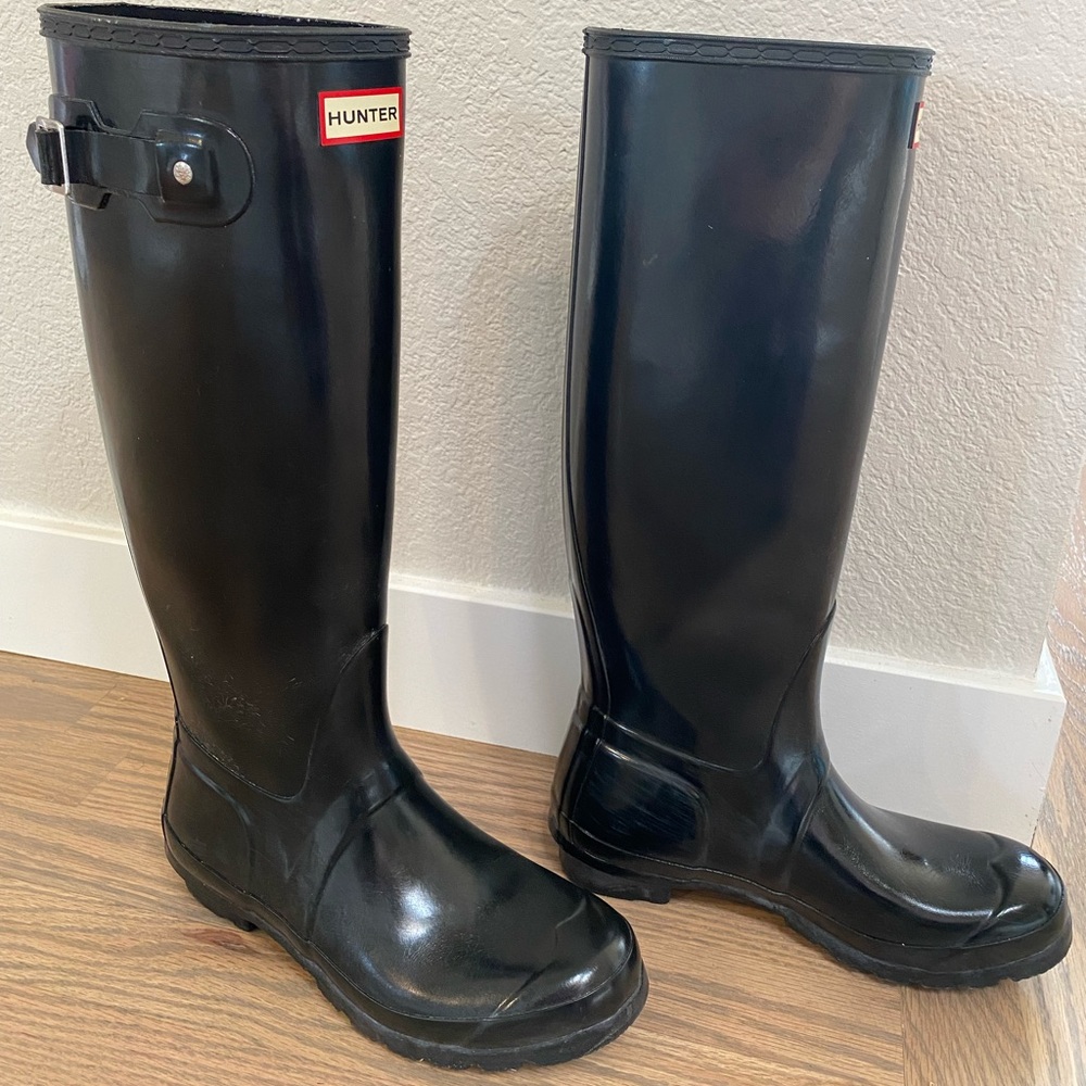 Hunter Original Tall glossy black
